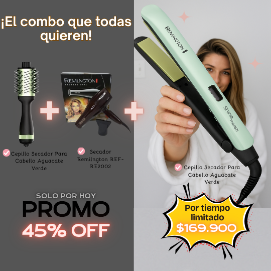 Super Combo Secador + Plancha + Cepillo