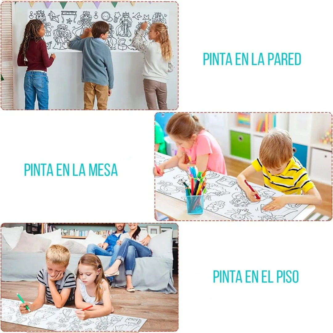 “ROLLO PARA COLOREAR DE 3 METROS - horas de diversión lejos de las pantallas.”