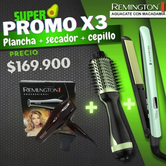 Super Combo Secador + Plancha + Cepillo