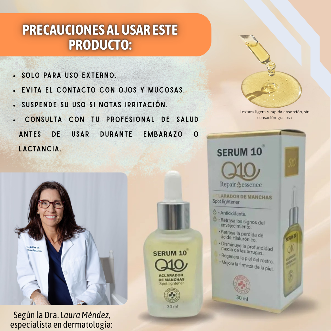 Aclarador de Manchas serum Q10 -pensado para quienes buscan resultados reales