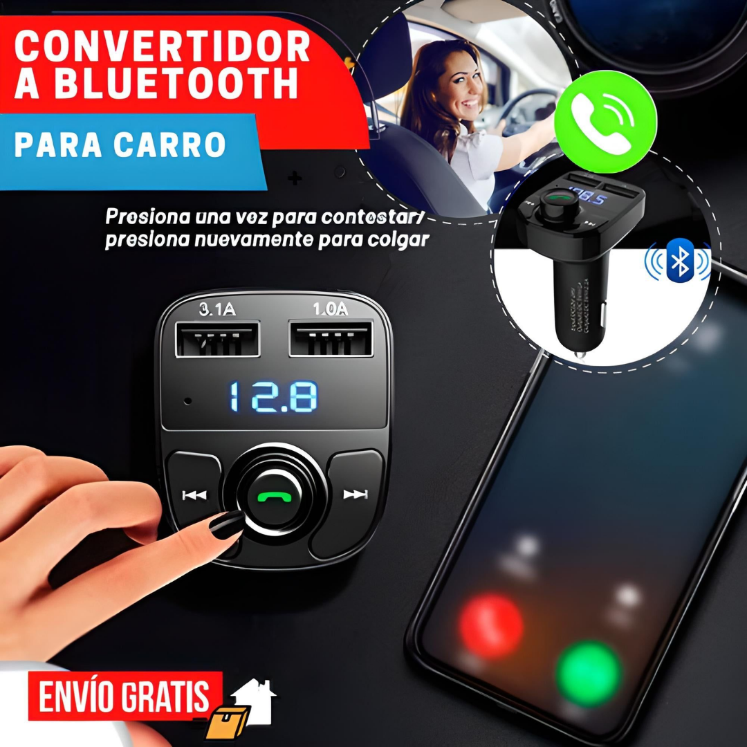 Receptor Bluetooth (Música, llamadas y carga doble en un solo dispositivo)