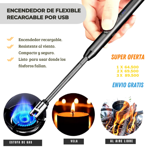 Encendedor flexible Recargable por USB