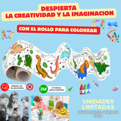 “ROLLO PARA COLOREAR DE 3 METROS - horas de diversión lejos de las pantallas.”