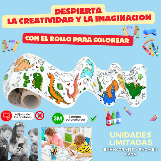 “ROLLO PARA COLOREAR DE 3 METROS - horas de diversión lejos de las pantallas.”